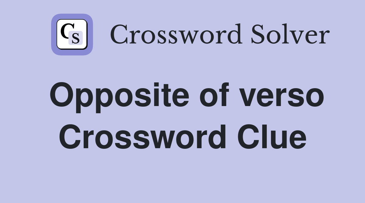 What is the Opposite of Verso? Understanding RECTO